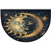 Mexpekil Zerbino a mezza luna con luna e sole, per interni ed esterni, antiscivolo, lavabile, a semicerchio, assorbente, intrappola lo sporco, tappeto semicircolare per ingresso, 61 x 91 cm