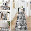 ZUZEKU Tappeto passatoia da cucina, lavabile, antiscivolo, lungo 90 x 150 cm, colore nero e grigio, per corridoio, soggiorno, camera da letto, venduto al metro, personalizzabile,