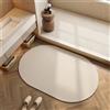 RUILBJM Ovale Tappetino da Bagno Assorbente Asciugatura Rapida, Simple Crema Tappetino in Fango Diatomeico, Antiscivolo Antimuffa Tappeto, per Camera da Letto Corridoio Ingresso (Style 3,60x90 cm)
