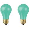 AMARCORDS - 2 Lampadine Led da esterno resistenti all'acqua, luce calda 2700K, vetro VERDE tipo goccia, E27, 5W