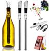 LLELEMAMO Vino Amigo Wine Cooling Stick, Vinoamigo - Wine Cooling Stick, Wine Chiller Stick in 15 Minutes, Wine Cooler, 3-In-1 Stainless Steel Wine Bottle Cooler Stick for Hours Gift for Wine Lovers (2Pcs)