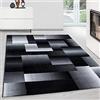 Teppium Moderno Tappeto per Soggiorno 160x230 cm, Bianco e Nero, Design a Quadri - Tappeto a Pelo Corto Extra Morbido e Facile da Pulire, Lavabile, Ideale per Cucina, Camera da Letto e Sala da Pranzo