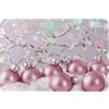 VUCEMI Zerbino stampato con palline di Natale rosa per esterni e interni durevoli che assorbono il supporto in gomma antiscivolo tappetino di benvenuto - 40,6 x 61 cm