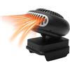 LICAEVEY Piccola Stufa Elettrica, Stufa Elettrica Portatile Alimentata a Batteria a 2 Marce per Scrivania Ufficio Interna, 170 W, Funzionamento Silenzioso (nero)