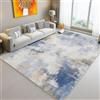 AUWUUA Tappeto lavabile per camera da letto 120x210 cm, con texture vintage anticata, stampato, moderno, astratto, per soggiorno, sala da pranzo, blu e marrone