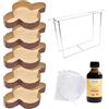 FAH FAMILY AT HOME FAH Kit Stampo per Colomba 1Kg (5pz) + Spillone con Supporto + Sacchetti e Chiusure + Estratto di Vaniglia Bourbon 100ml - Forme per Colomba Pasquale in Carta Naturale Resistente al Calore 220°C