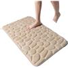 SFOIKVG Tappetino da bagno Tappetino da bagno in memory foam con ciottoli in rilievo, for il, nel lavandino, for pavimento laterale della vasca, for la doccia, for per la casa(Camel,40x60CM)