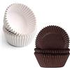 casaesport 2000 pirottini in carta bianchi o marroni per pasticceria Tortine Muffin cup cake pasticcini Baking Cup (bianco, Ø mm. 55 x H 27,5)