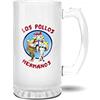 ZYDUVA Breaking Bad Los Pollos Hermanos La tazza di vetro della pinta di vetro ha glassato lo Stein trasparente glassato | 500ml della birra