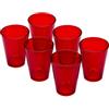 OMADA 6 Bicchieri in Plastica Rigida da 275 ml, Riutilizzabili e Impilabili | Set Bicchieri Acqua per Feste o Party, 8x H10 cm, In Plastica Resistente, Collezione Samba