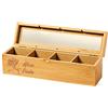 MASTERLASER3.0 Scatola Box The Porta Bustine Tisane in Bambù Personalizzato, con coperchio ed inserto in vetro - Personalizzabile con Nome, Iniziali, Data. Idea regalo
