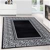 Teppium Tappeto Salotto a Pelo Corto Tappeto Soggiorno Nero 140x200 cm - Tappeto Camera de Letto Soffice e Morbido Moquette - Tappeti per Cucina Tappeto Sala Disegno Confine