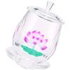 FUNOMOCYA Tazza di Vetro per Offerte Buddiste Design Loto Retrò | Uso per Acqua nei Templi, Forniture per Templi Buddisti, Stile Decorativo e Facile da Trasportare