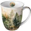 Ambiente Tazza da caffè con manici, 0,4 l, in porcellana fine, con albero in stile acquerello