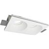 Vet italy Vetrineinrete® Portafaretto da incasso in gesso a scomparsa doppio diffusore rettangolare supporto per faretti gu10 e mr16 21,5x12 cm