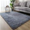 Hiser Shaggy Tappeto per Soggiorno, Moderno Soffice Peloso Ultra Molle Antiscivolo Tappeti Moquette per Interni Divano Camera da Letto Bambino Cameretta (Grigio,60x120cm)