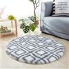 Hearda Tappeto Rotondo Salotto Pelo Lungo Shaggy, Tappeto Peloso per Camera da Letto Morbido e Soffice Tappetino Peloso Pelo Lungo Moderno Lavabile con Fondo Antiscivolo (Stile 5,140cm)