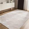 benuta Basic Tappeto salotto Claire - Crema 140x200 cm - Salotto Minimalista stile retrò geometrico - Manutenzione semplice - Compatibile con pavimento riscaldato