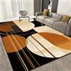 IUCUHE Tappeto Salotto Moderno Pelo Corto, Tappeto Camera Da Letto Disegno Geometrico 3D Astratto Per Soggiorno, Camera Da Letto, Sala Da Pranzo,Dimensione:120x190cm Colore:Nero/Arancione/Marrone chiaro