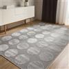 benuta Basic Tappeto salotto Claire - Grigio 160x230 cm - Salotto Minimalista stile retrò geometrico - Manutenzione semplice - Compatibile con pavimento riscaldato