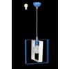 Generico ORALAMP Lampadario a Sospensione Stile Moderno in Ferro Vari Colori, Lampadario per Cameretta, Camera da Letto, Soggiorno PAQ/1/S (Bianco e Azzurro)