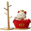 MagiDeal Vassoio portaoggetti a forma di gatto portafortuna, portachiavi, regalo per la casa, decorazione creativa per l'ingresso, figurina di gatto carino per, Rosso