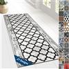 Floordirekt Tappeto passatoia con motivo, realizzato su misura, per cucina, corridoio e soggiorno, ornamento vintage a griglia orientale (80 x 500 cm, Limerick)