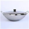 Generic Wok commerciale con coperchio in acciaio inox spesso 40 cm, antiaderente, non magnetico, distribuzione uniforme del calore, ideale per hotel, ristoranti e mense, meno fumo oleoso