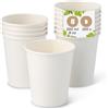 BIOZOYG 250x bicchierini caffè 200 ml / 8 oz, Ø 80 mm bianco - bicchieri carta senza plastica e con materiali sostenibili - bicchierini caffe carta