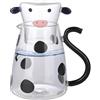Generic Set di caraffa e bicchiere da comodino da 500 ml, caraffa in a forma di con coperchio a, per succhi di frutta, latte, tè caldo freddo, bevande, succhi di frutta, brocche per