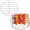 Generic Griglia per friggitrice ad aria, 20 cm, lavabile in lavastoviglie, con spiedini, vassoio per friggitrice ad aria in acciaio, per cucina, verdure, carne, raffreddamento al vapore, cottura al