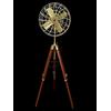 Generic Ventilatore a piedistallo riproduzione vintage look moderno treppiede regolabile in legno per decorazione domestica, 35,6 x 127 cm, ottone anticato/marrone, ASW456