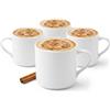 Wilmax England Wilmax - Tazze da tè e da caffè - Set da 4-320 ml - Tazza da caffè in porcellana - Set per tè, caffè, cappuccino - porcellana - Bianco
