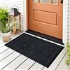 rugsx Zerbino antiscivolo MALAGA Doormat - Copertura della porta - all'esterno, all'interno, blocca la polvere, gomma, antracite 100x110 cm
