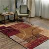 Rururug Tappeto Moderno a Pelo Corto Tappeto Salotto Cucitura geometrica quadrata ad arco rosso-marrone Tappeti Antiscivolo Decorativo Facile da Pulire 160×230CM(5ft3 x7ft8)