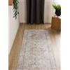 Interiyou Tappeto Vintage Gent - 80x240 cm Rosa/Beige - Pelo corto design retrò per salotto, camera da letto, lavabile e antiscivolo, motivo stampato