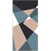 Panorama Tappeto Vinile Corridoio - Varie Dimensioni - (Geometria Astratta Blu 80x200 cm)