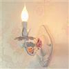 OJT Lampada da parete classica a candela Elegante fiore in stile fiorentino Portacandele da parete design rosa bianca E14 Illuminazione da parete per interni per soggiorno Camera da letto, Rosa