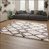 Paco Home Tappeto Salotto Pelo Lungo Tappeto Shaggy Vintage Motivo Scandinavo Grigio Crema, Dimensione:60x90 cm