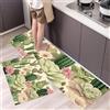 MLSOWM Set di 2 Tappetini da Cucina Antiscivolo Cactus E Piante Grasse, Set di Tappeti da Cucina Paesaggio Desertico Lavabili per Corridoio, Sala da Pranzo e Ingresso 50x80cm+50x150cm Verde Salvia