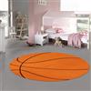 Teppich-Traum Tappeto tappeto da gioco tappeto per cameretta dei bambini camera dei ragazzi sportivo morbido con fantastica grafica basket per ragazzi e ragazze 120 cm rotondo