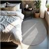 TecTake® Tappeto Salotto, Tappeto Pelo Corto, Tappeti Salotto Design Elegante, Tappetino morbido Lavabile in Lavatrice, Ideale per Sala da Pranzo, Camera da Letto, Studio, Soggiorno - Grigio - Ø 120cm