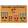 NANNUK Baby creations NANNUK - Zerbino personalizzato in fibra di cocco con scarpe familiari + animali domestici | cambia il colore delle scarpe | misura 70 x 40 cm (Familia 3 + 1 animale)