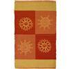 Pierre Tappeti Tappeto SUMMER ARANCIONE disegno sole e fiori 100% cotone annodati a mano, passatoia stuoia cucina multiuso lavabile cm.55x230
