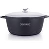 ClaShop Royalty Line - RL-BS44M - Pentola Antiaderente con Coperchio in Vetro, 23 Litri, 44 cm