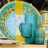 BRANDANI - Plissé set 6 bicchieri acqua turchesi