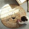 Rug-QJDDUP Tappeti rotondi per decorare la stanza dei bambini ragazze e ragazzi,Lion Brown,ø 180 cm,Tappeto stanza da gioco Decor, Round Rugs Decorating Children's Room Girls Boys