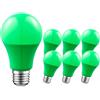 Ruiandsion Lampadina LED E27 9W, Lampadina a Luce Verde Equivalente a 60W, A60 GLS ES Risparmio Energetico, Non Regolabile per Illuminazione Decorativa di Feste, Natale, Halloween (7 PCS)