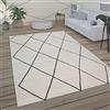 Paco Home Tappeto per soggiorno a rombi scandinavi, moderno, bianco, vari design e misure, Dimensione:60x100 cm, Colore:Bianco 2