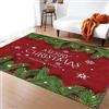 PAJEON Tappeto decorativo a fiocco di neve, buon Natale, rosso, 140 x 200 cm, tappeto tappeto per camera da letto a pelo alto, zerbino per interni - per camera da letto del soggiorno